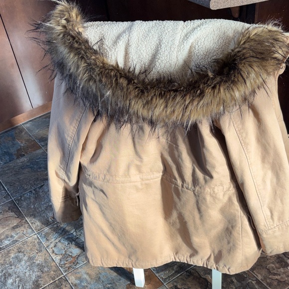 Garage Tan Utility Jacket with Fur Hood - Picture 7 of 9